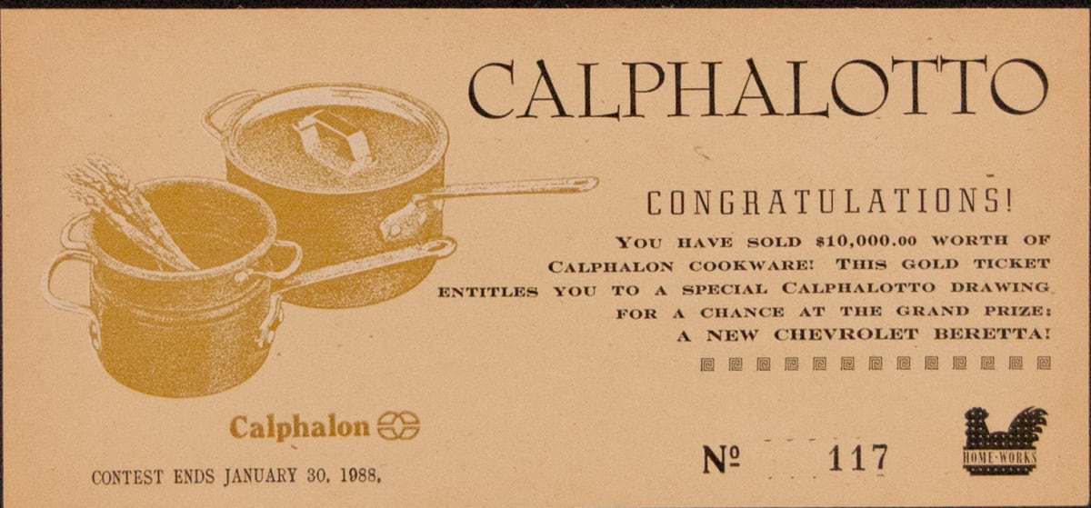 Calphalotto 10,000 ticket (gold) by Bruce Licher 