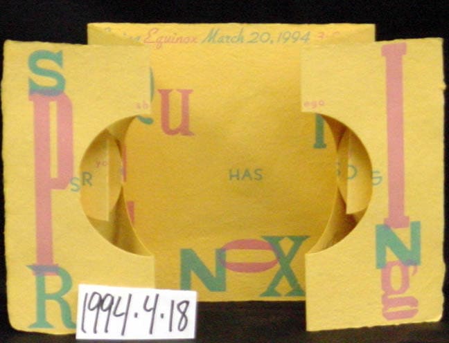 Spring equinox : March 20, 1994 3:28 p.m. (SPRING HAS SPROING) by Esther K Smith Dikko Faust 