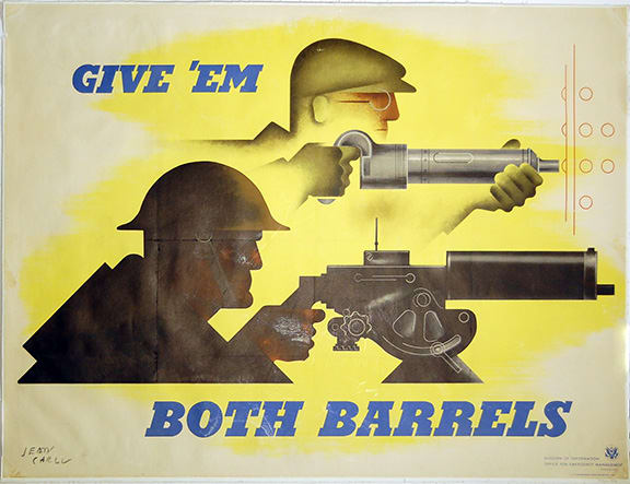 Give 'Em Both Barrels by Jean Carlu 