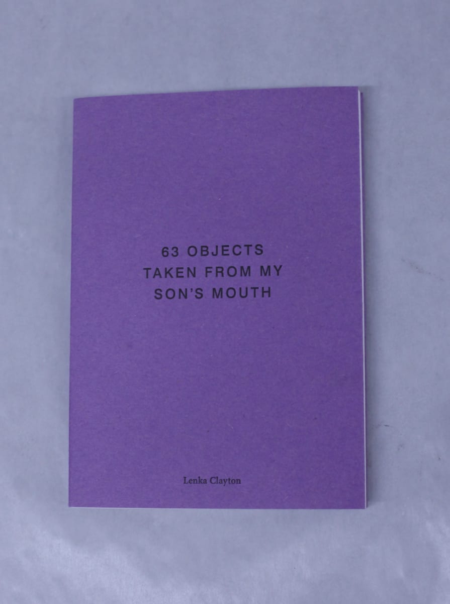 63 Objects taken from My Son's Mouth by Lenka Clayton 