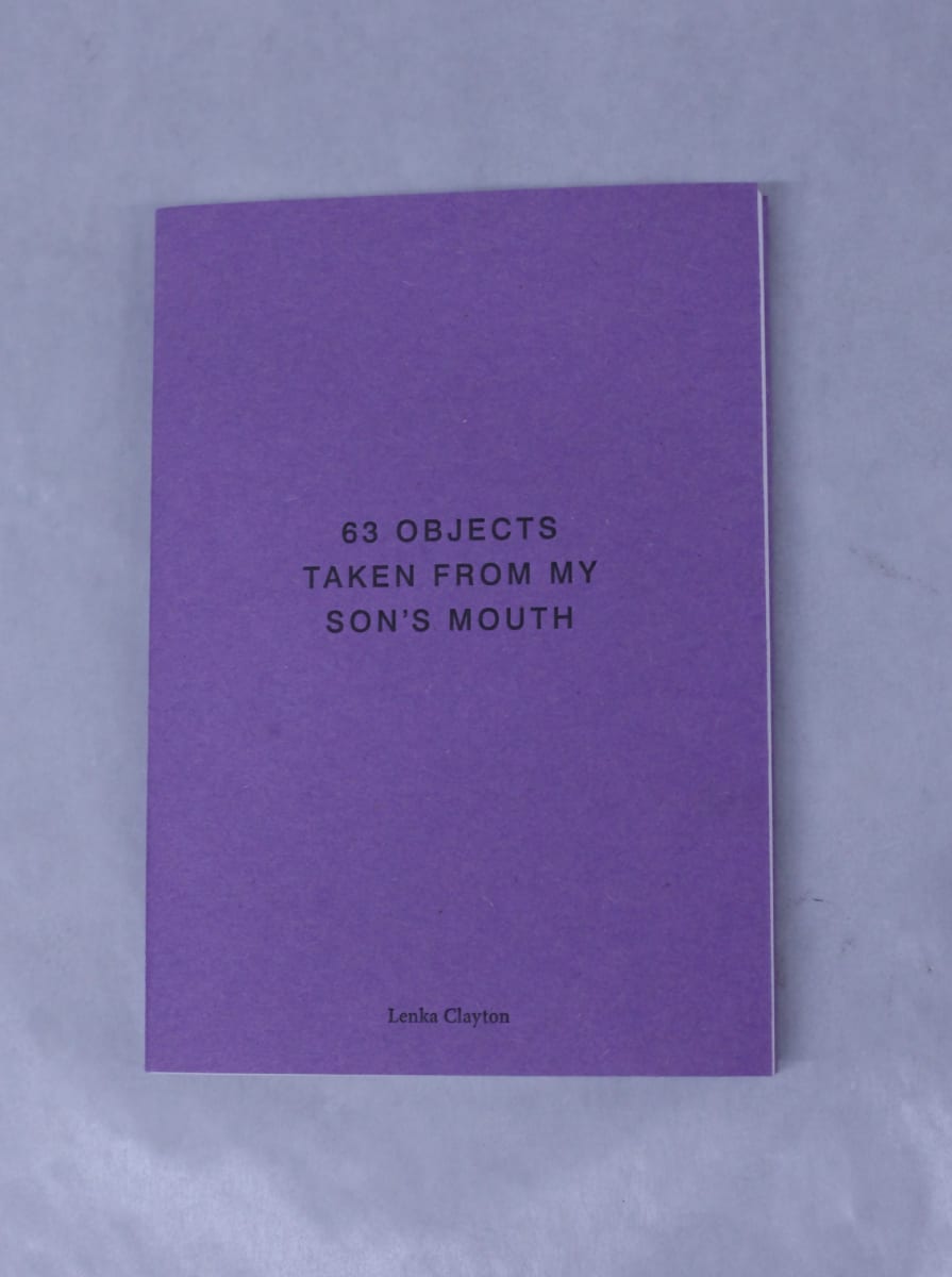 63 Objects taken from My Son's Mouth by Lenka Clayton 