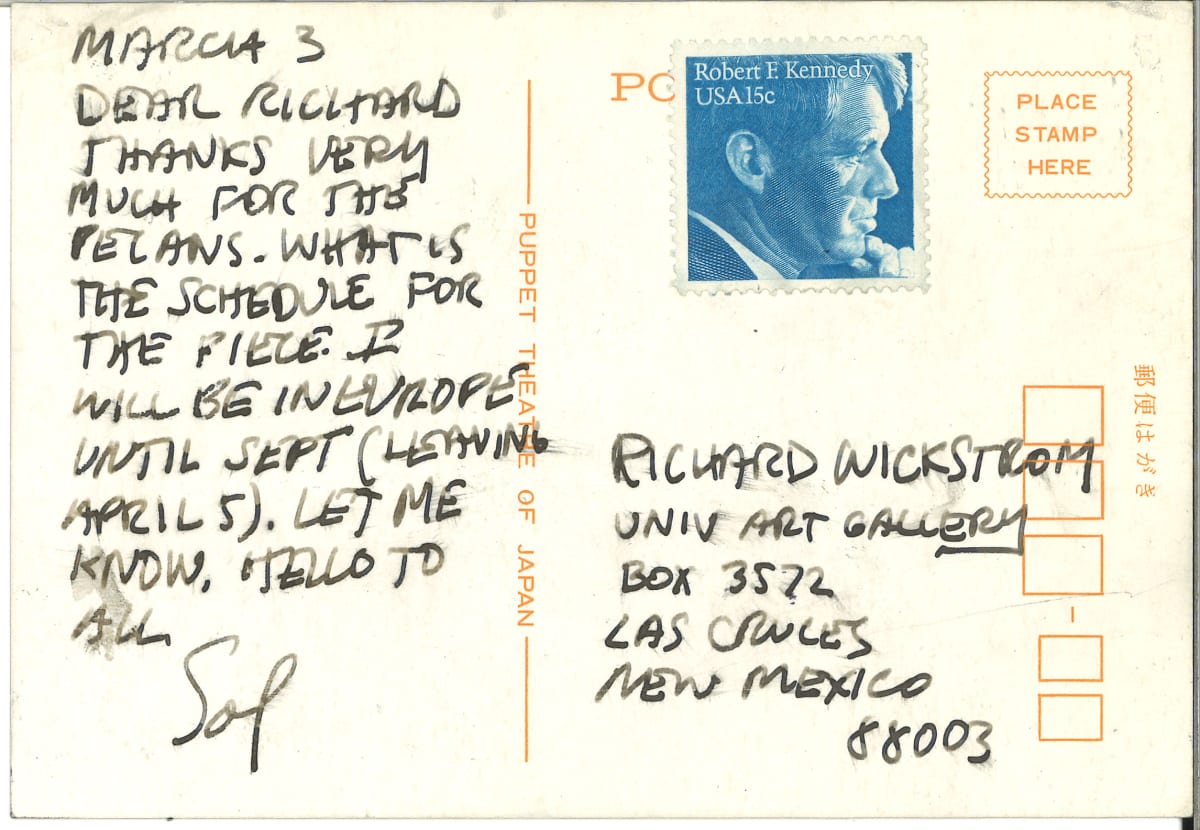 Postcard #2 March 3 by Sol LeWitt 