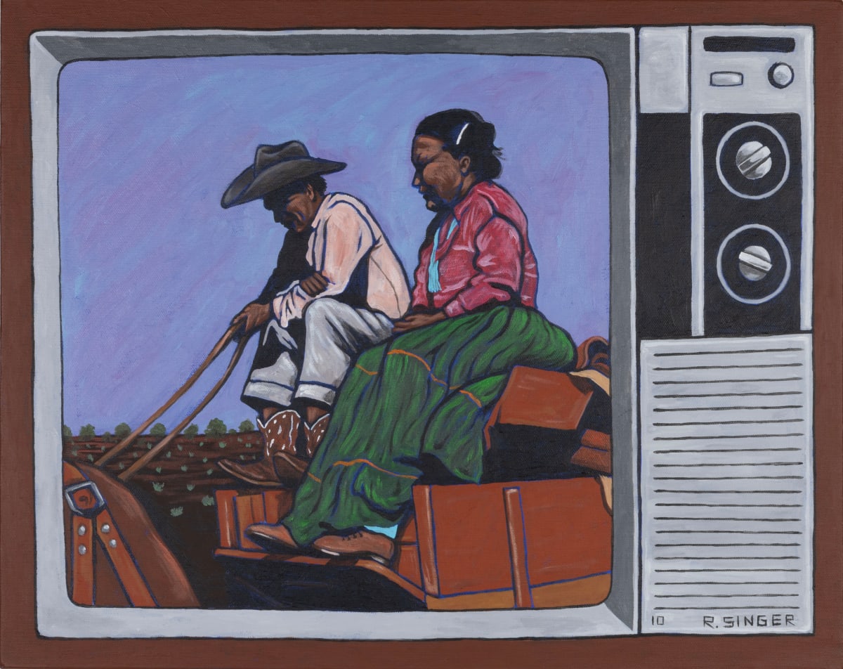 Navajo Couple on Wagon by Ryan Singer 