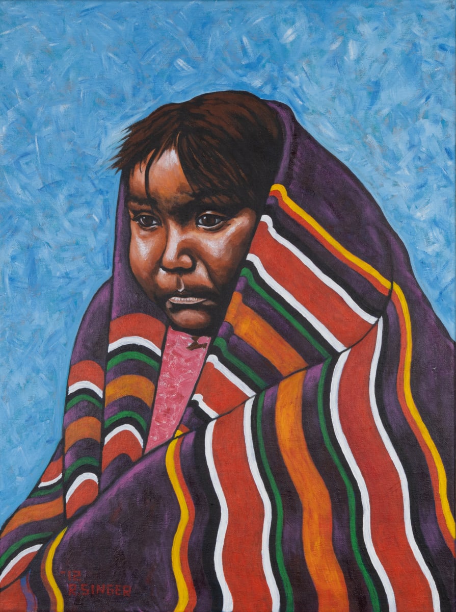 Navajo Child in Serape by Ryan Singer 