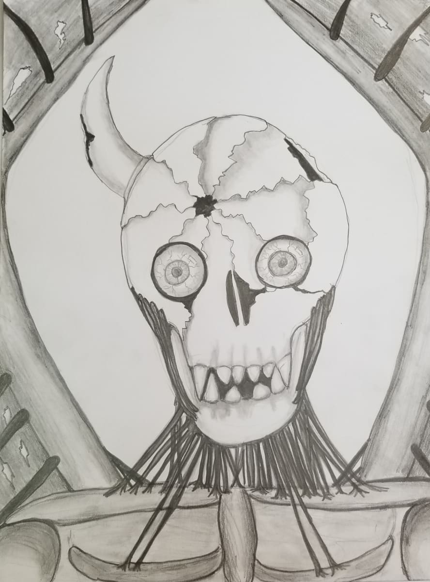 drawings of demon skulls