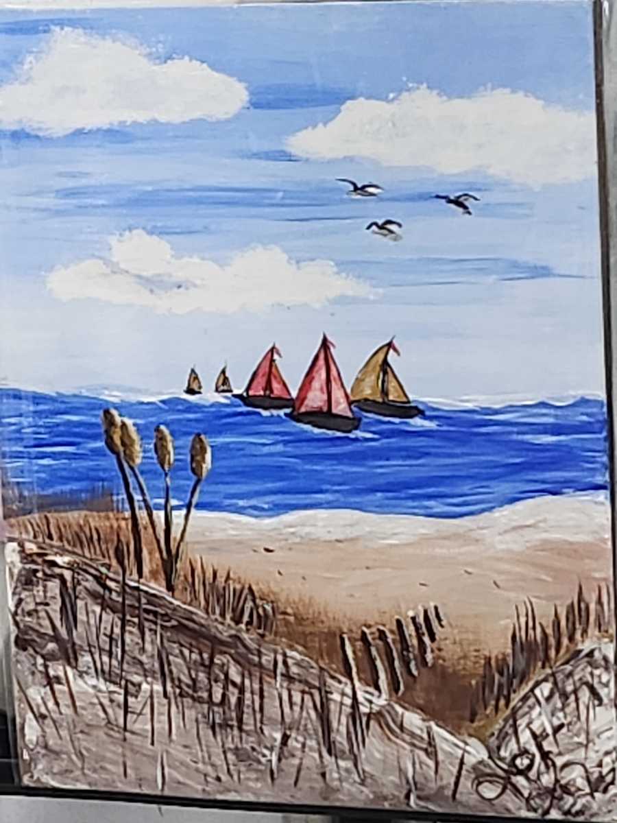 Sailboat Race by Larry Alexis the junkart dog 