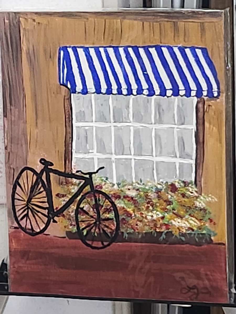 Bicycle Cafe by Larry Alexis the junkart dog 