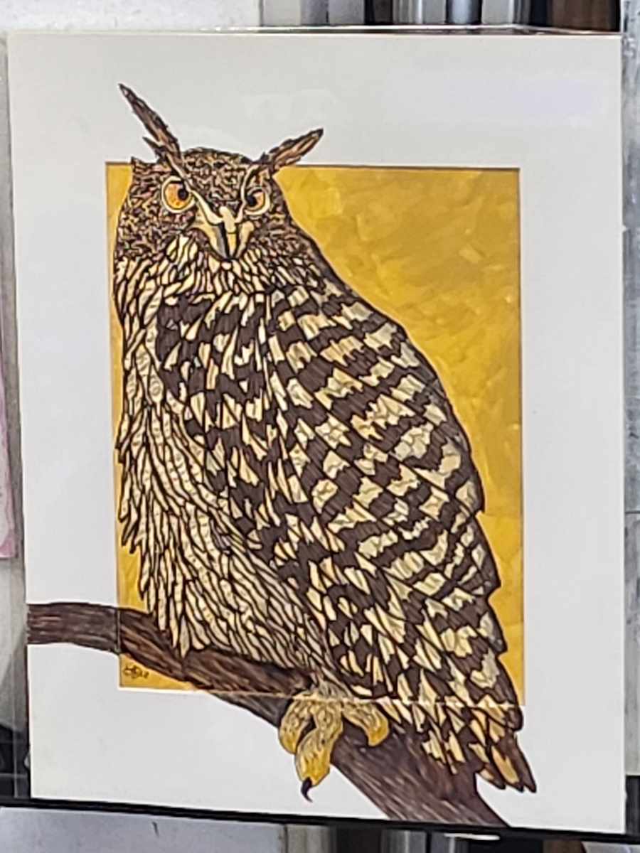 Owl by Larry Alexis the junkart dog 