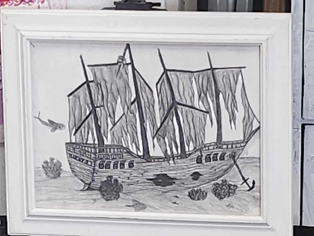 Sunken Ship by Larry Alexis the junkart dog 