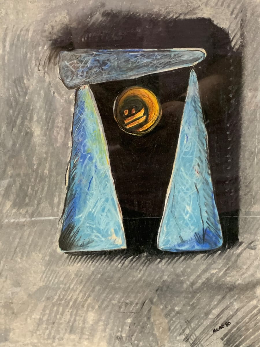 Untitled (moon, blue triangles), Image 1.