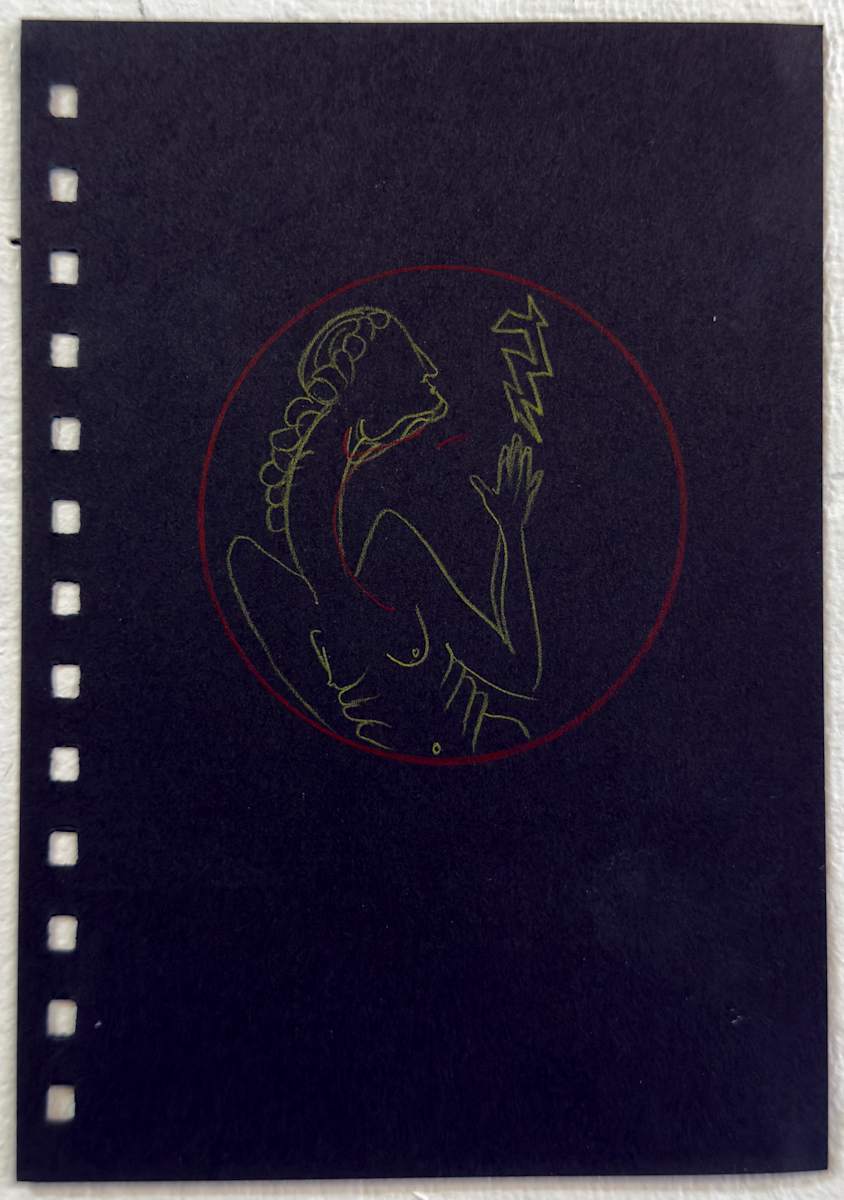 Untitled (red circle with figure) by Kathy Skerritt, Image 1.