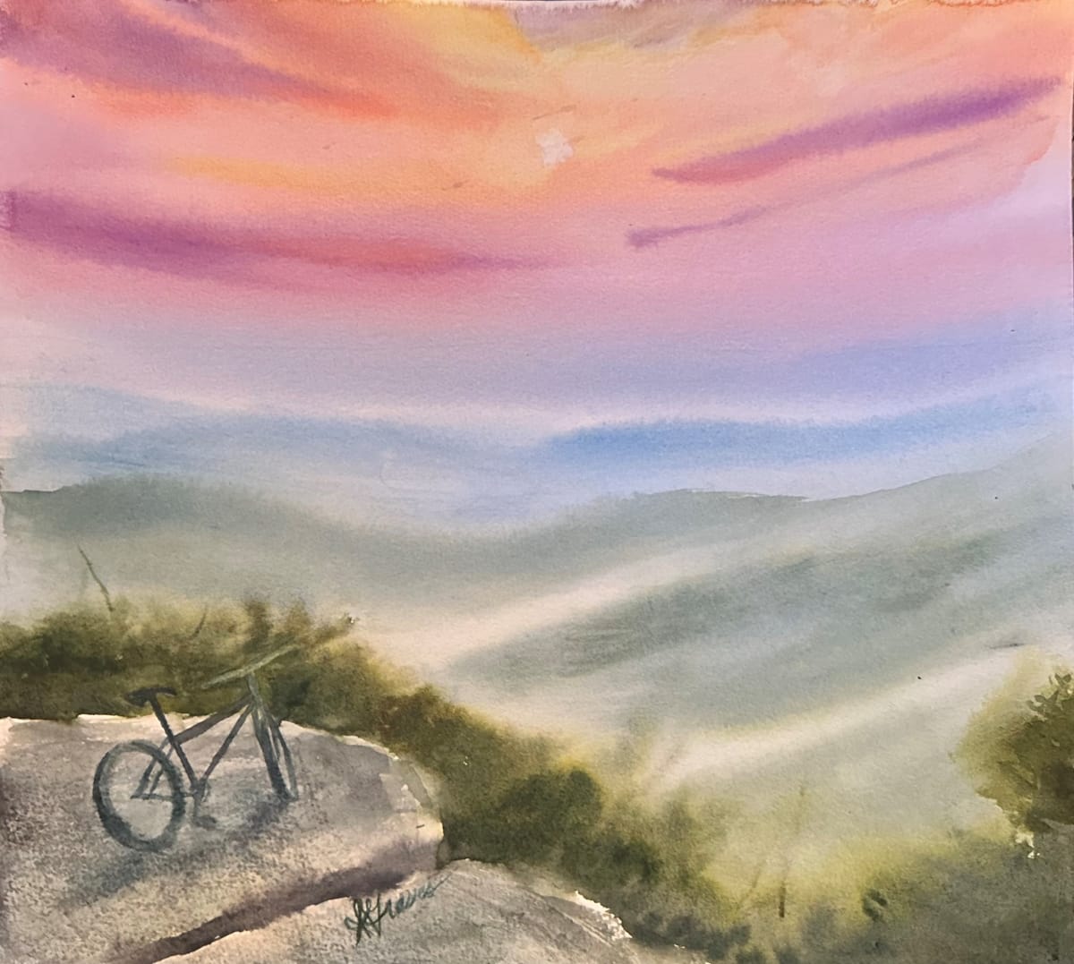 Hills of Arkansas by Sarah Graves  Image: inspired by mountain bike rides and sunsets