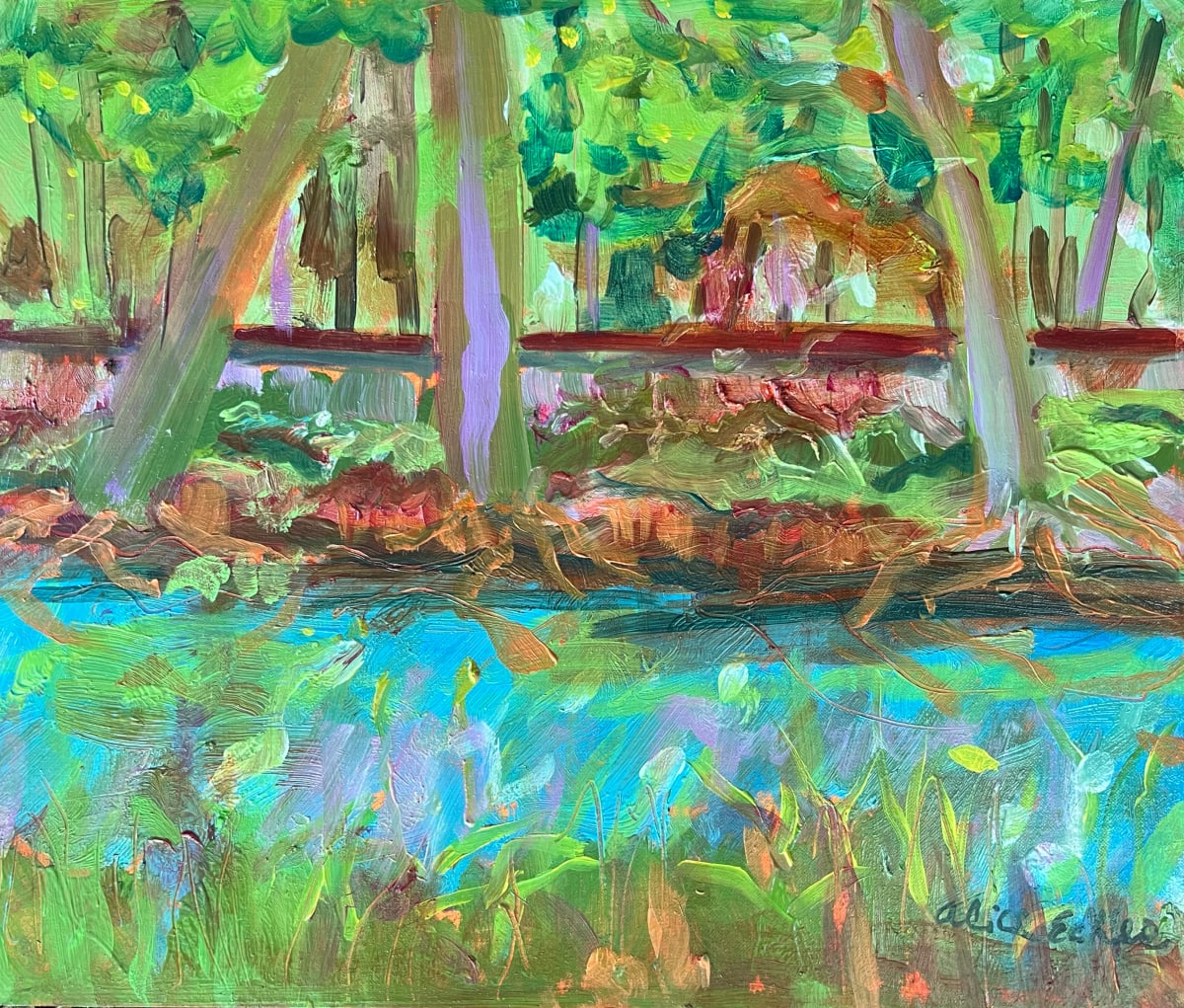 Flowing by roots and rails by Alice Eckles 