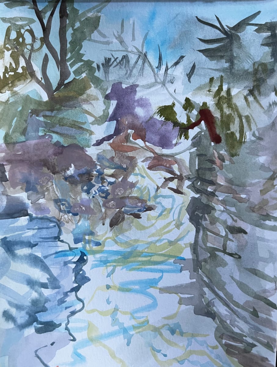 Sketch by the waterside with family by Alice Eckles 