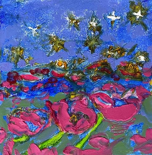 Poppies, blue by Alice Eckles 