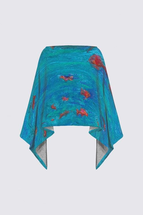 Poncho, walking with Fish by Alice Eckles 