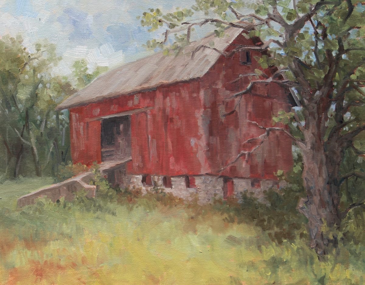 Bank Barn by Carlene Dingman Atwater  Image: Painted plein air at the Denning Conservation Area