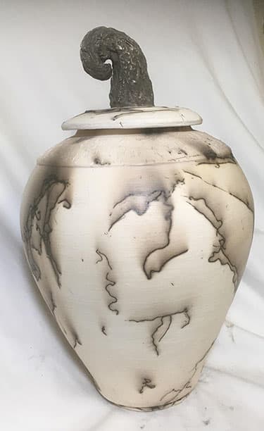 Raku Vessel by Lillian Rubin 