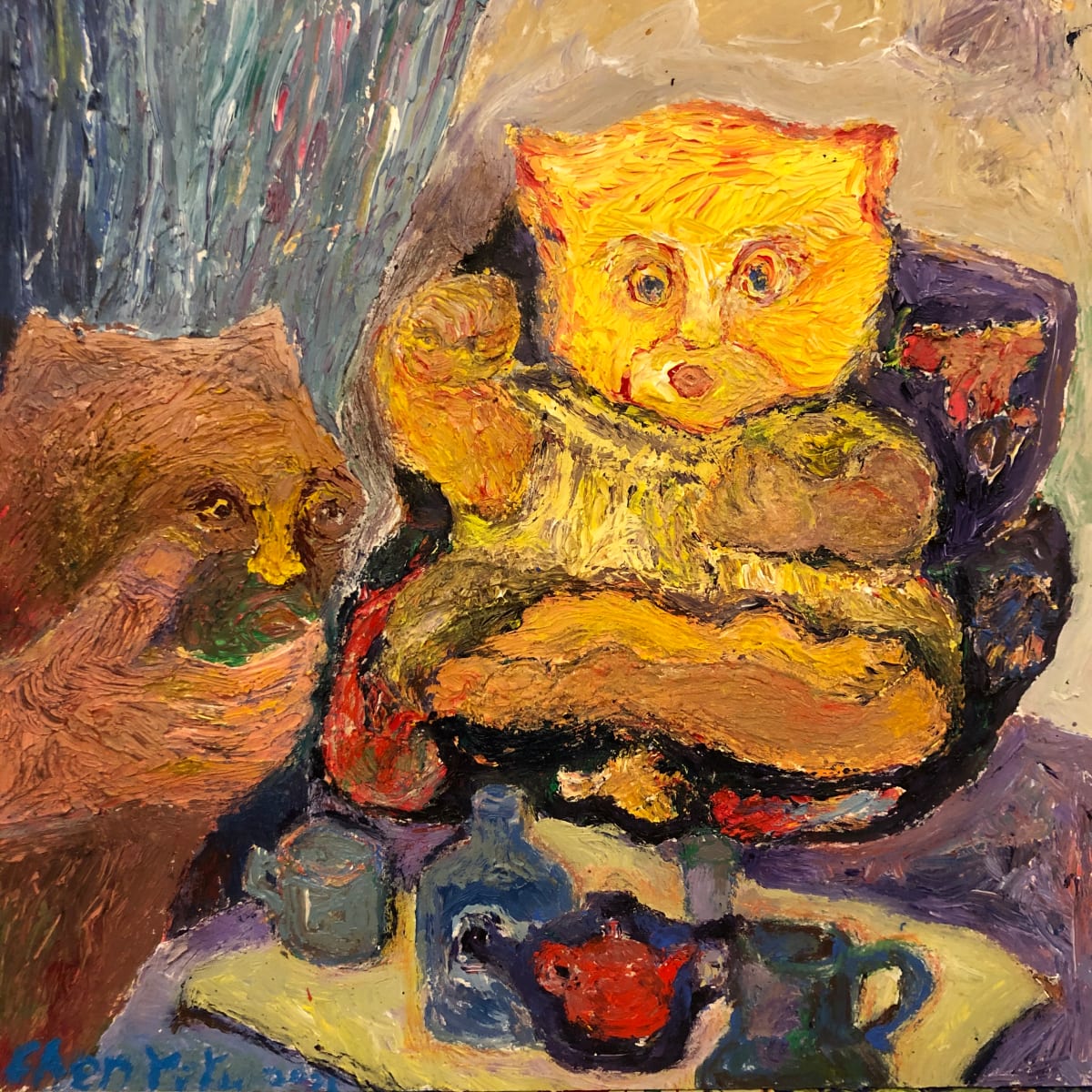 Cat is with a customer by Chen YiYu 