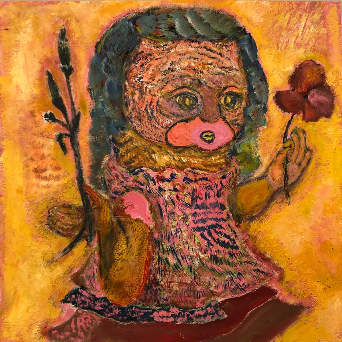 Cat with Dianthus by Chen YiYu 