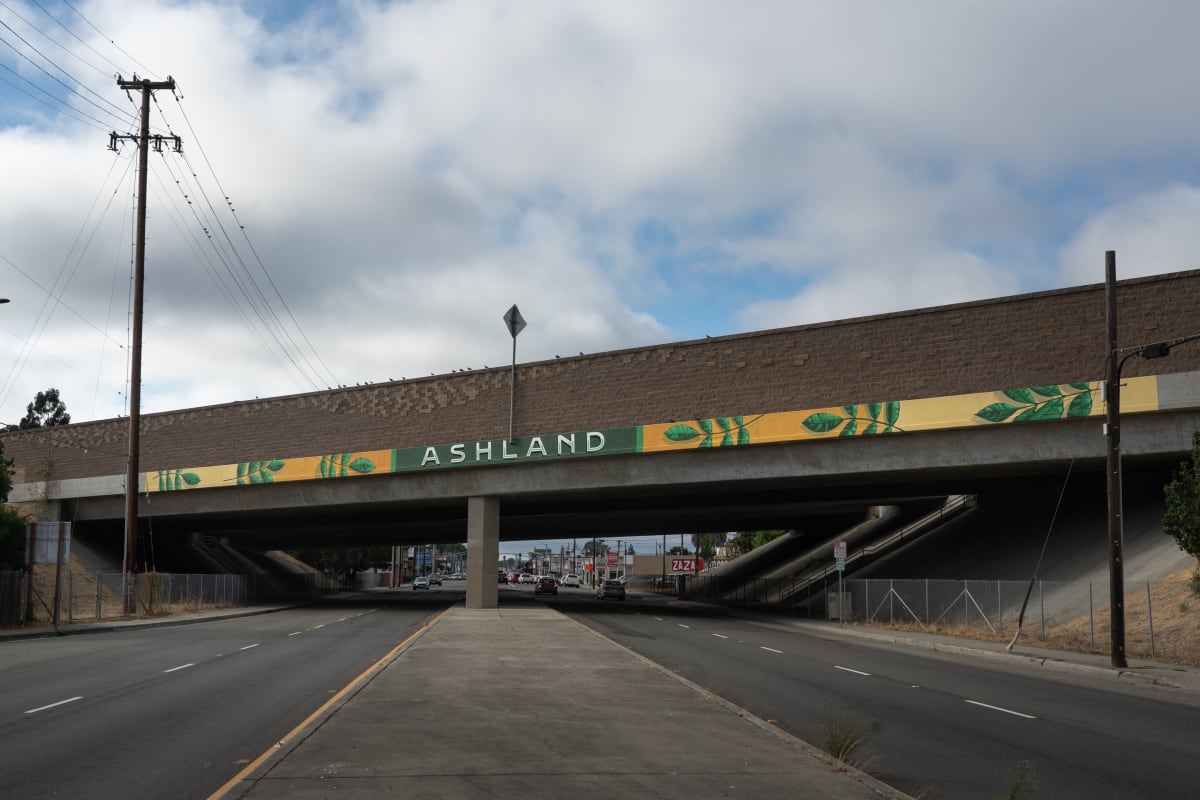 Ashland Cherryland Community Identifier Mural by Nico Berry 