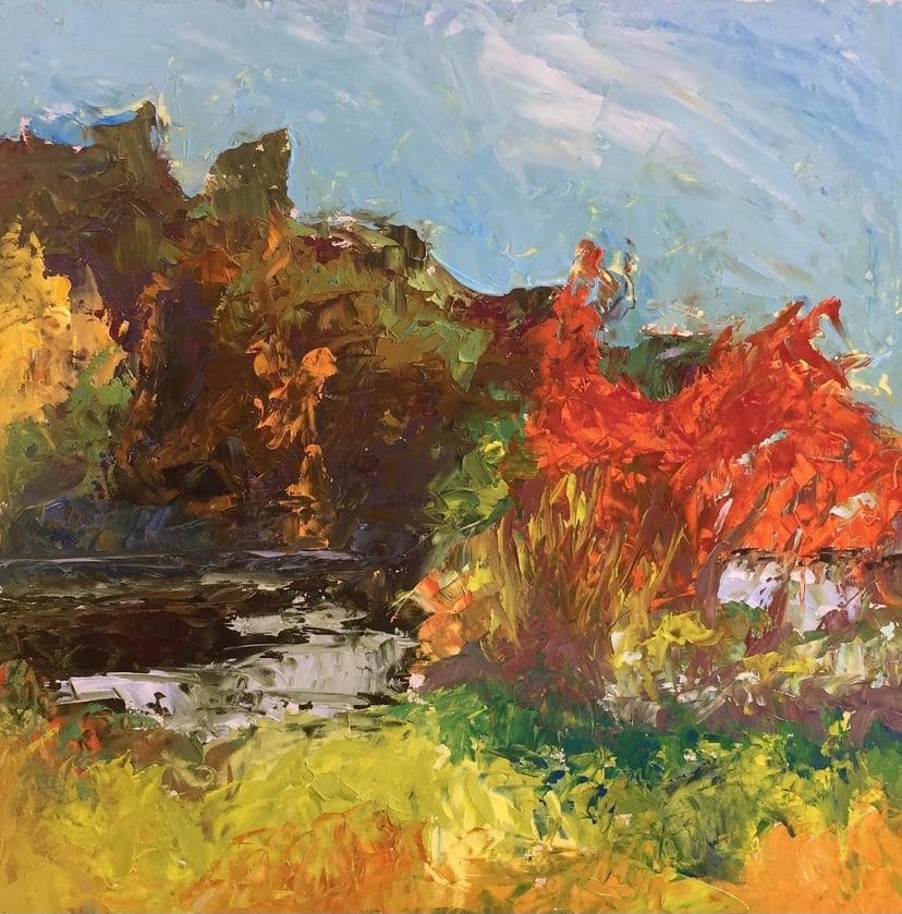 Autumn Red at Lake Bray by Susan Barocas 