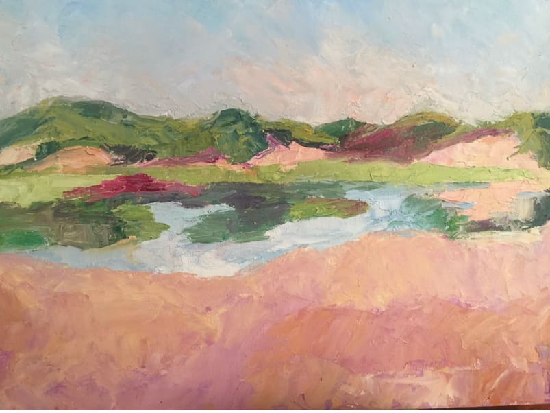 Changing Tides by Susan Barocas  Image: Painted plein air at the Moors.  Gold frame available.