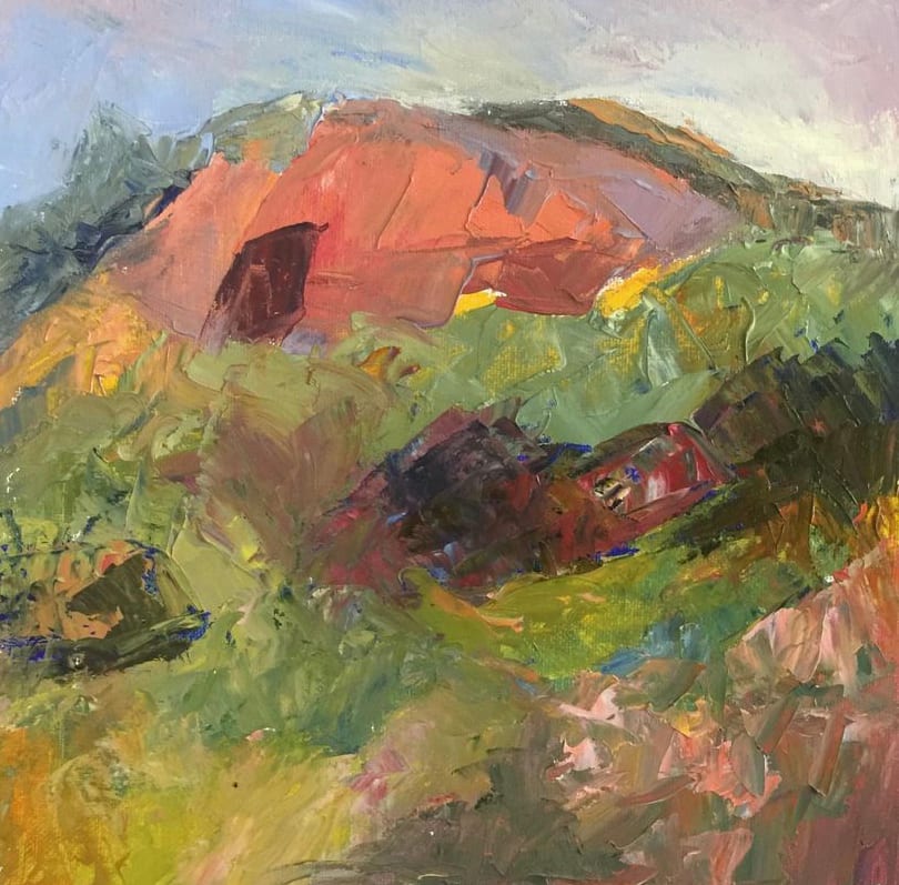 The Glow of Sunset on Mt Tom - $300 by Susan Barocas 