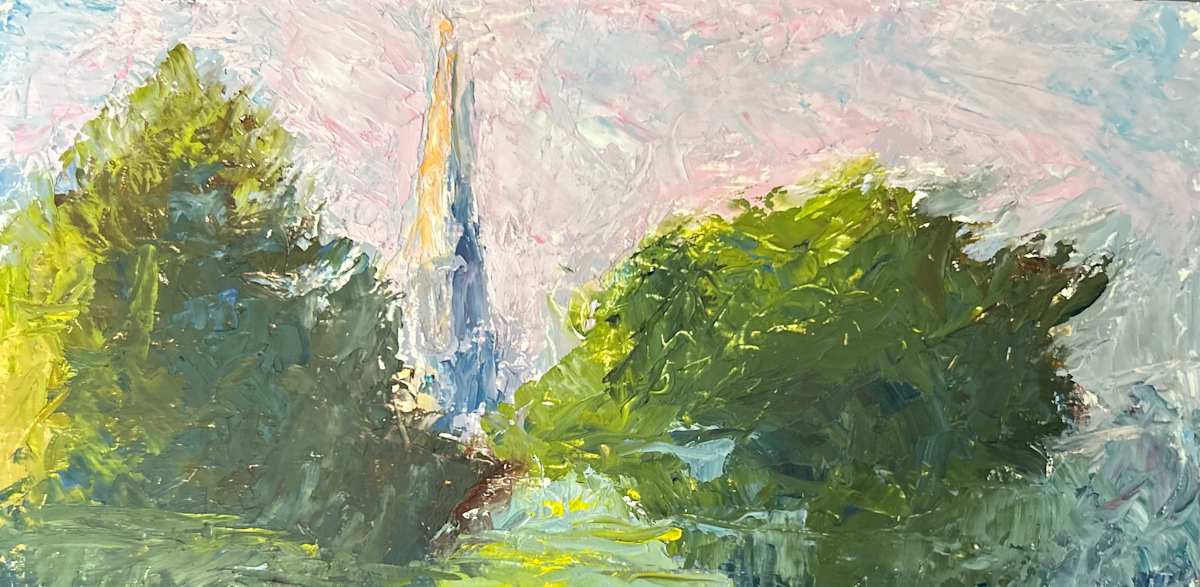 Steeple on Elm Steet $250 by Susan Barocas 