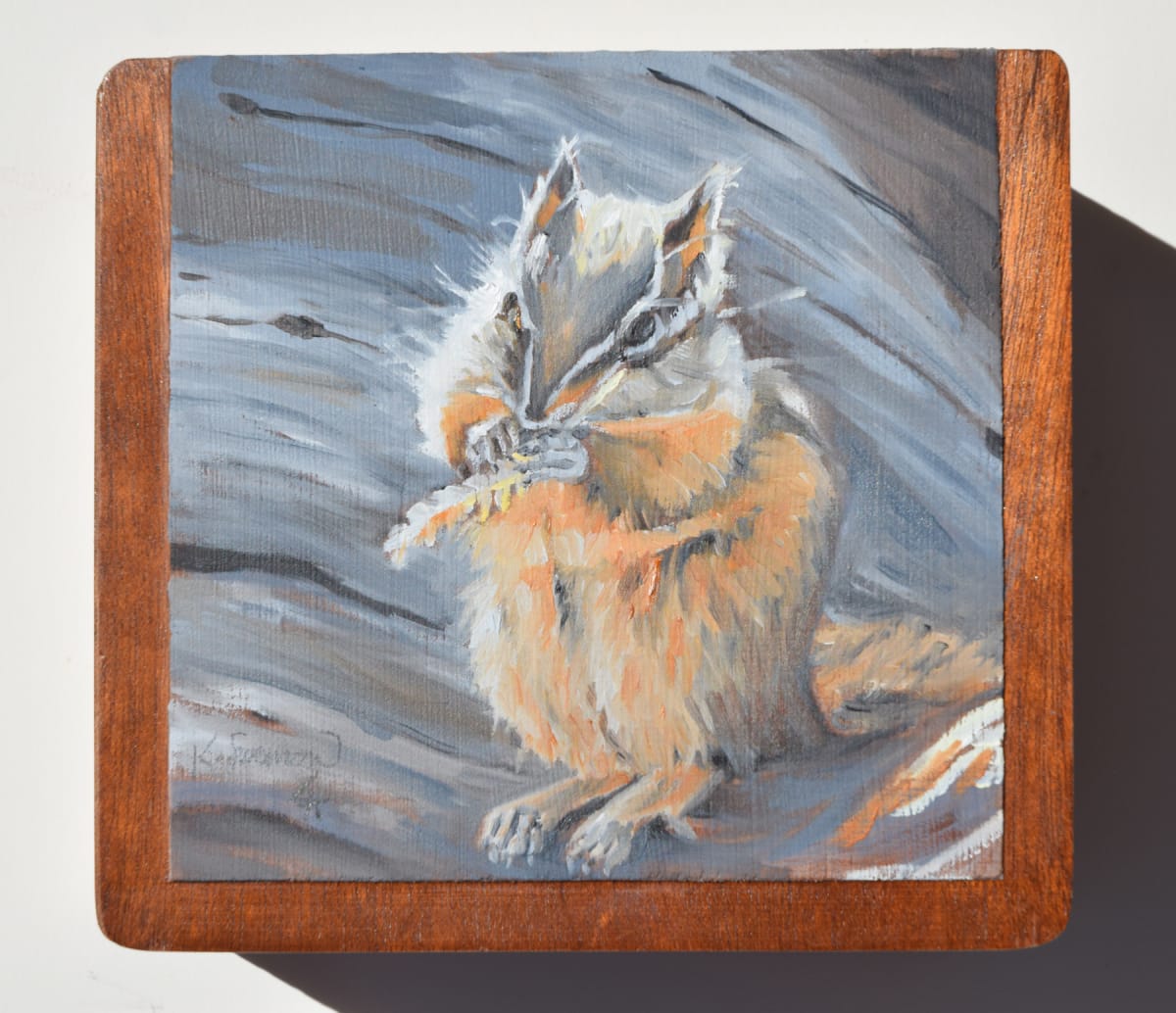 Chipmunk by Karine Swenson  Image: Top view of cigar box