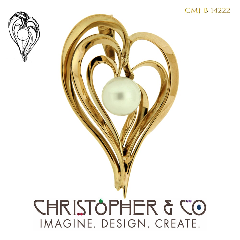 CMJ B 14222 Gold pendant set with pearl by Christopher M. Jupp by Christopher M. Jupp  Image: CMJ B 14222 Gold pendant set with pearl by Christopher M. Jupp