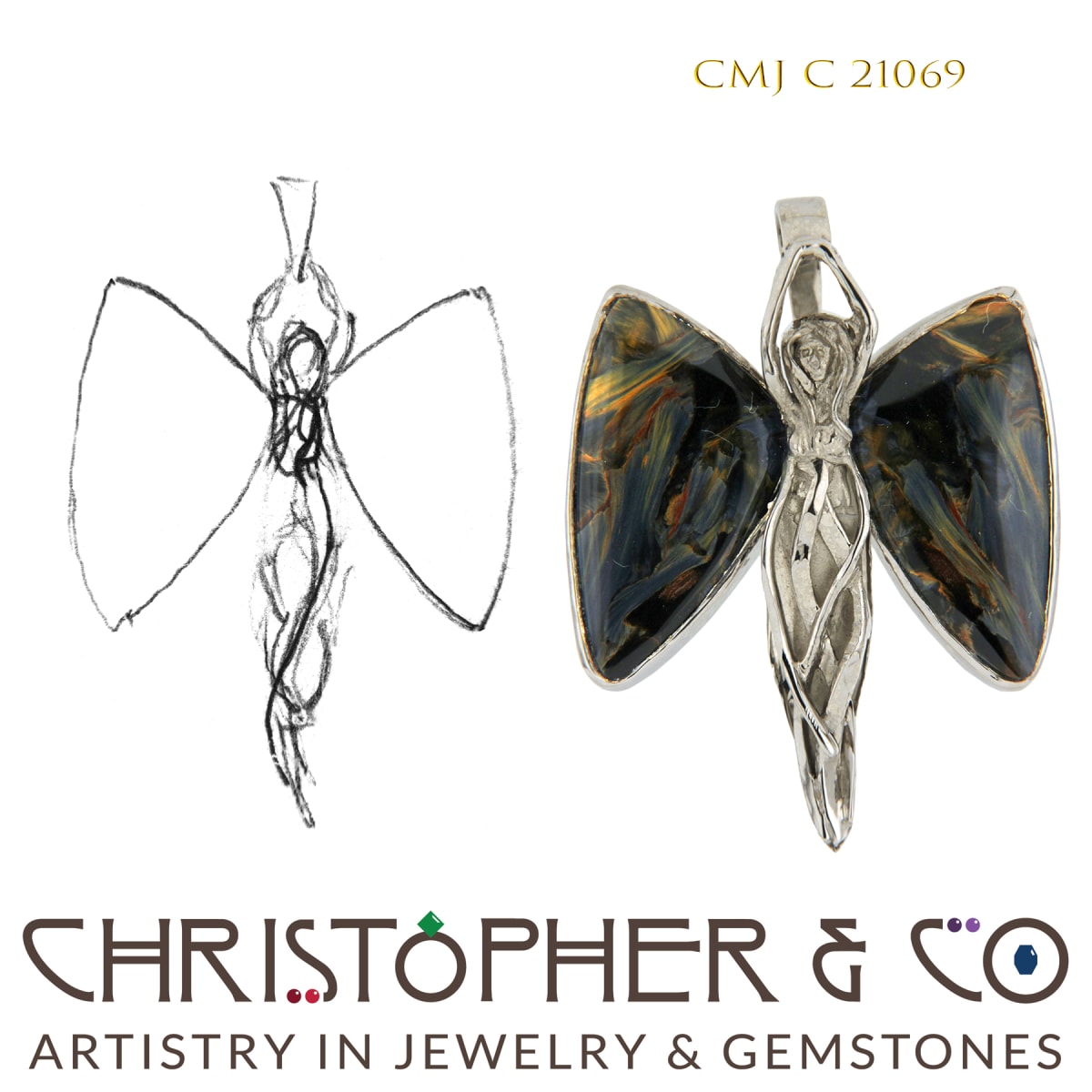 CMJ C 21069  Gold Pendant by Christopher M. Jupp 