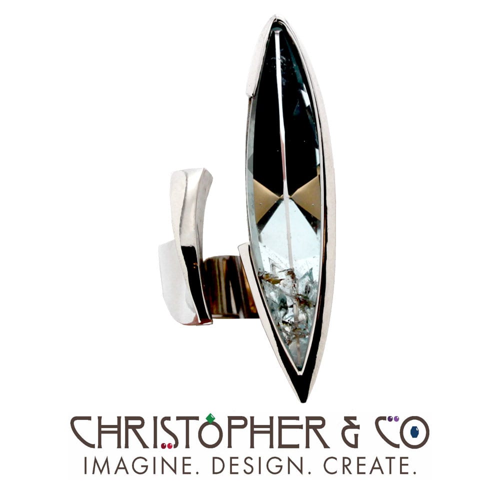 CMJ D 13129    Gold ring set with Brazilain blue topaz designed by Christopher M. Jupp.  Image: CMJ D 13129    Gold ring set with Brazilain blue topaz designed by Christopher M. Jupp.