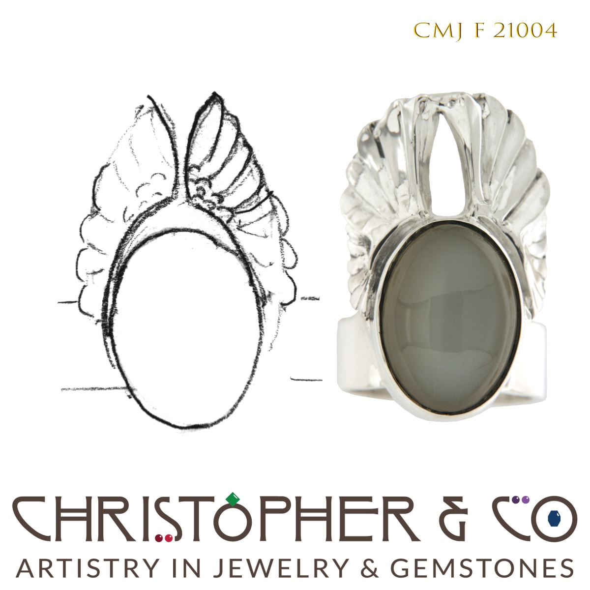 CMJ F 21004  Sterling Silver Ring designed by Christopher M. Jupp. 