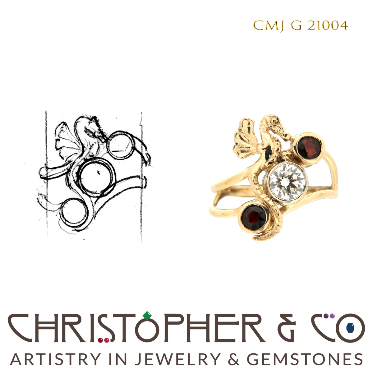 CMJ G 21004  14  Karat Gold ring designed by Christopher M. Jupp. 