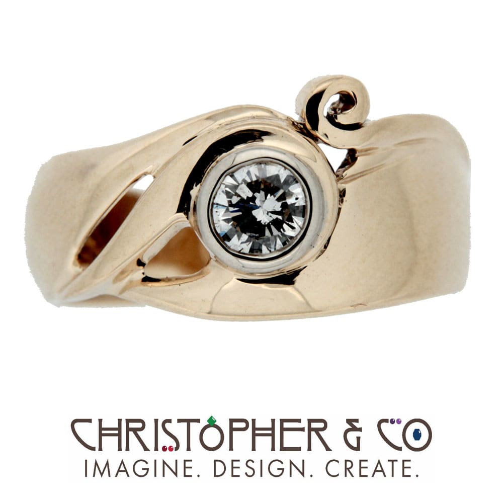 CMJ H 13124   Gold ring set with diamond designed by Christopher M. Jupp.  Image: CMJ H 13124   Gold ring set with diamond designed by Christopher M. Jupp.