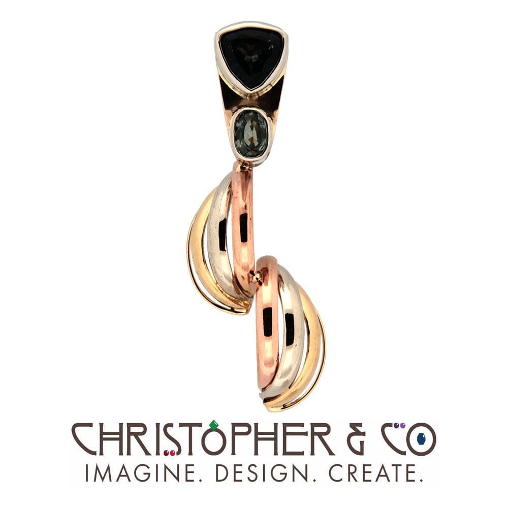 CMJ M 1072  White, Yellow & Rose Gold pendant designed by Christopher M. Jupp  Image: CMJ M 1072  White, Yellow & Rose Gold pendant designed by Christopher M. Jupp