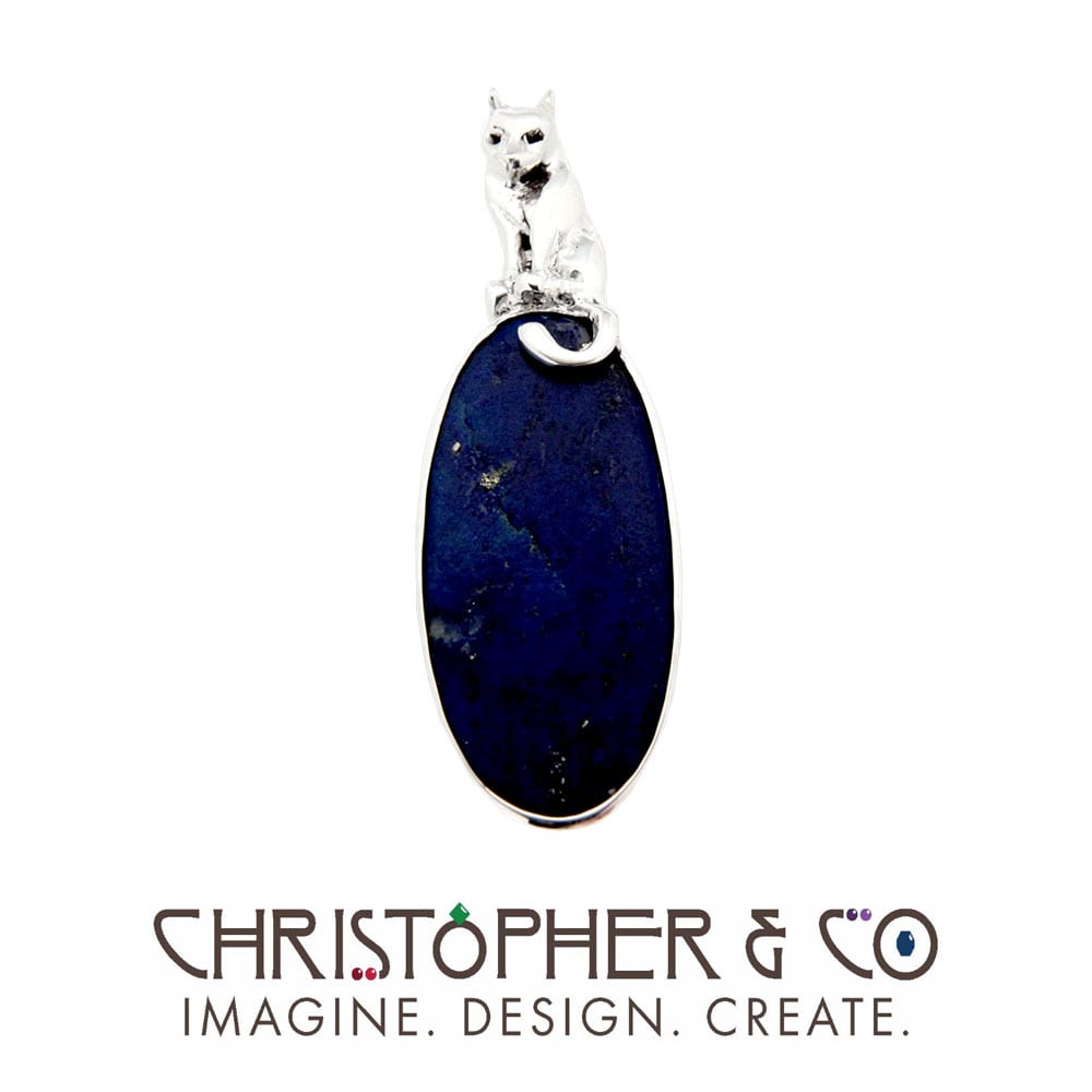 CMJ N 13159   Sterling silver pendant set with lapis lazuli designed by Christopher M. Jupp.  Image: CMJ N 13159   Sterling silver pendant set with lapis lazuli designed by Christopher M. Jupp.