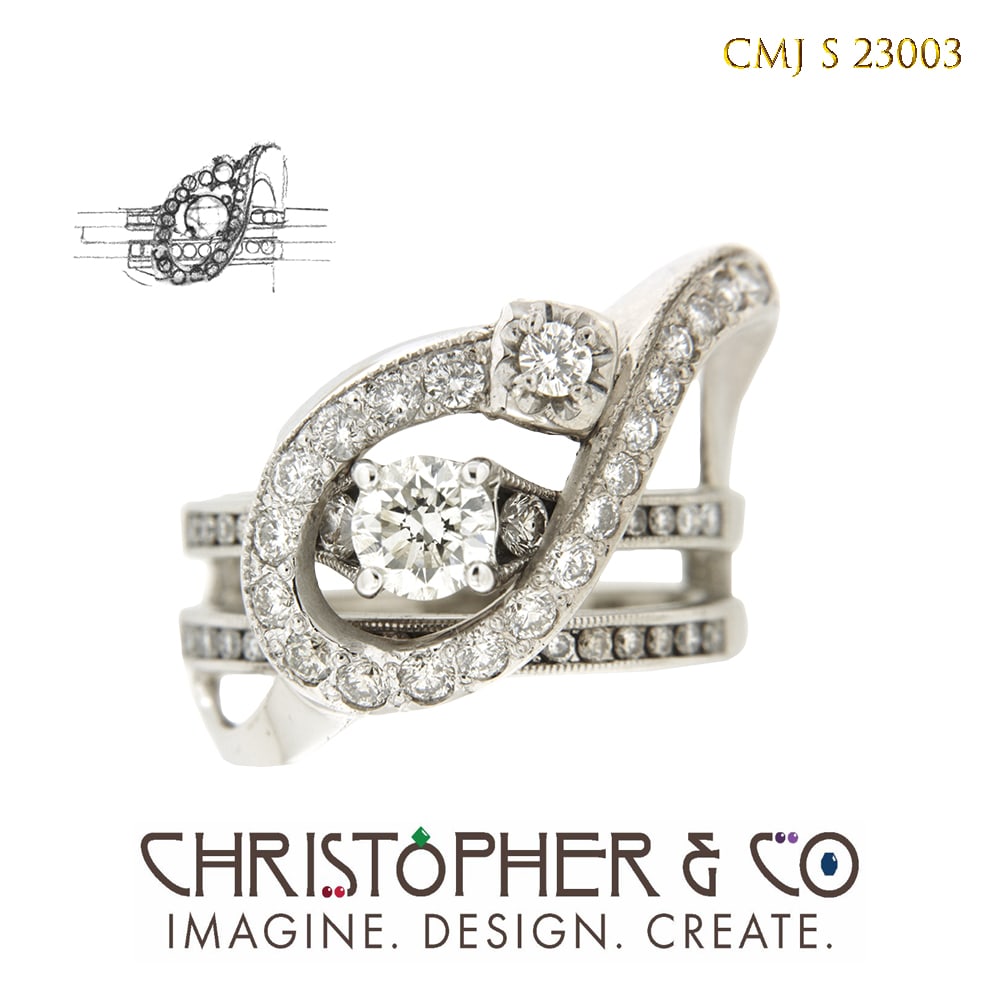 CMJ S 23003  White gold diamond wedding ring set designed by Christopher M. Jupp by Christopher M. Jupp  Image: CMJ S 23003  White gold diamond wedding ring set designed by Christopher M. Jupp