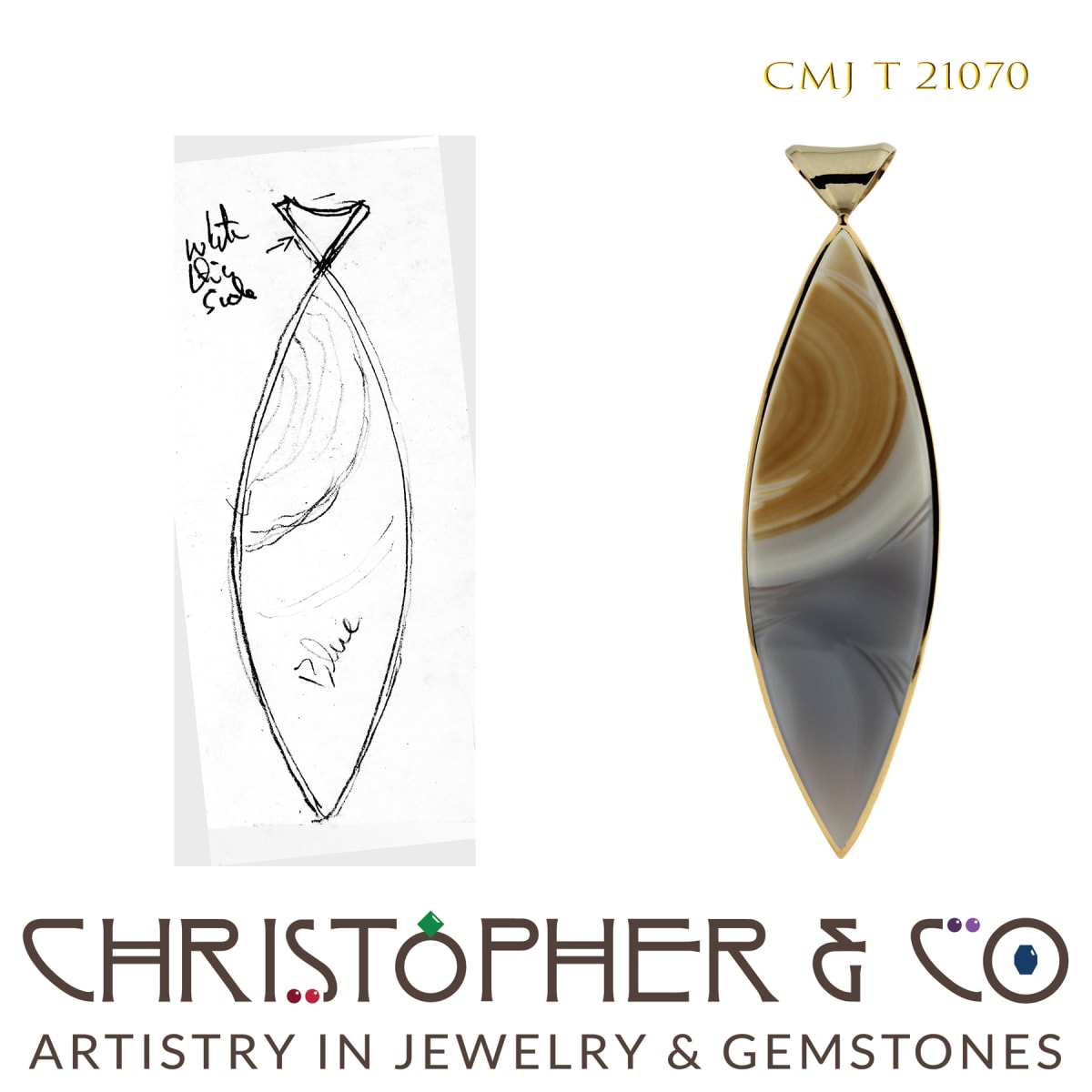 CMJ T 21070  Gold Pendant by Christopher M. Jupp 