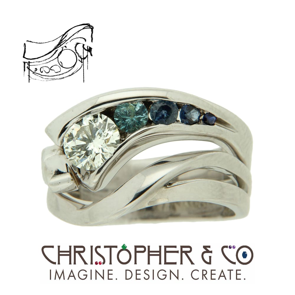 CMJ W 14143  Gold engagement & wedding ring set set with diamond designed by Christopher M. Jupp by Christopher M. Jupp  Image: CMJ W 14143  Gold engagement & wedding ring set set with diamond designed by Christopher M. Jupp