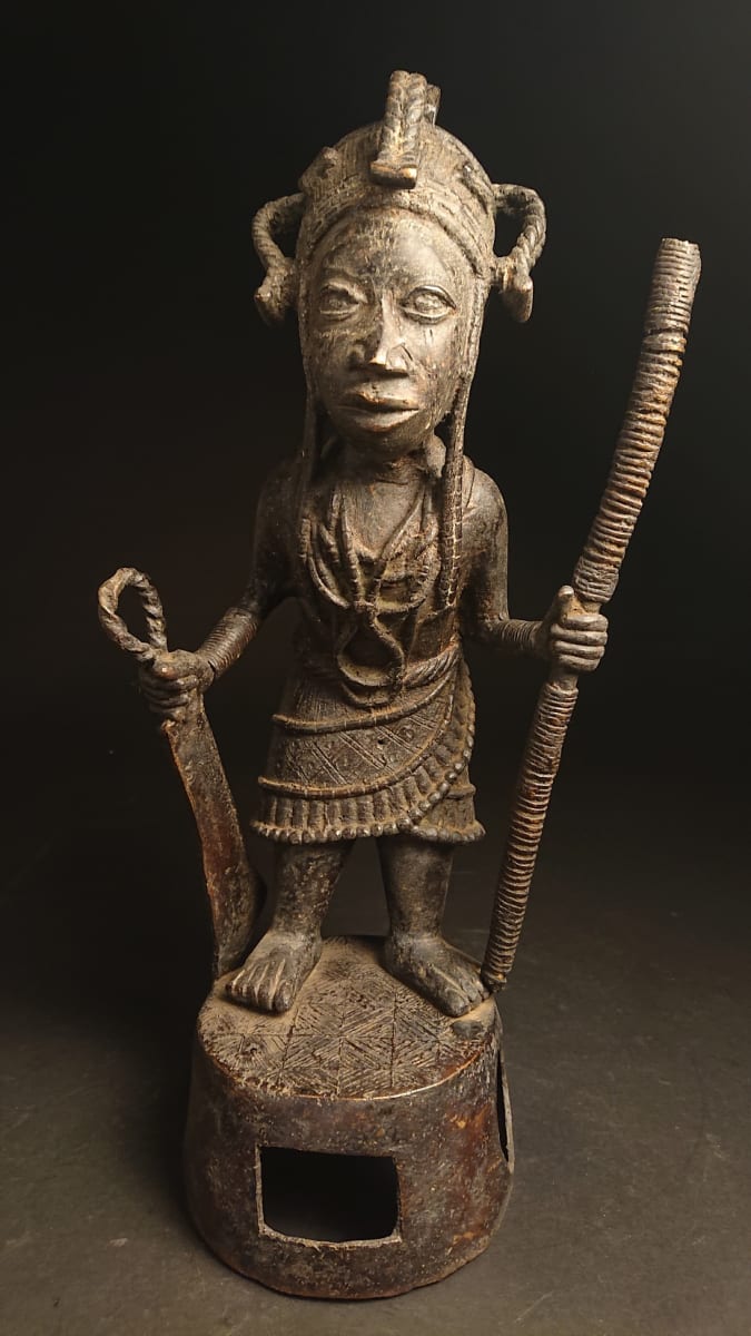 Benin Statue of Dignitary with Sword 