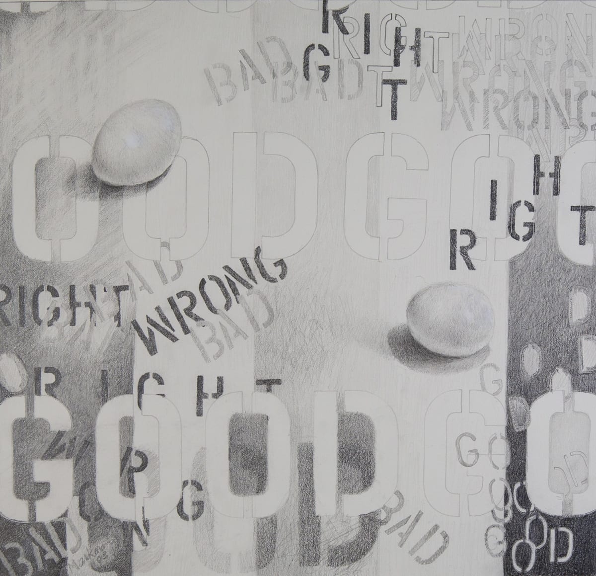 Right-Wrong, Good-Bad (Two Eggs) by Lori Markman, Image 1.