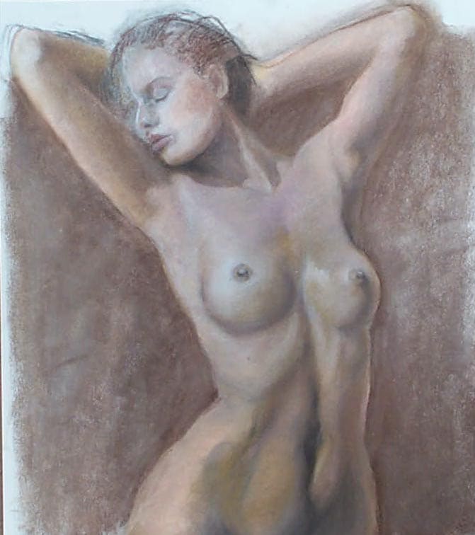 Female Nude Figure Drawing, No. 15 