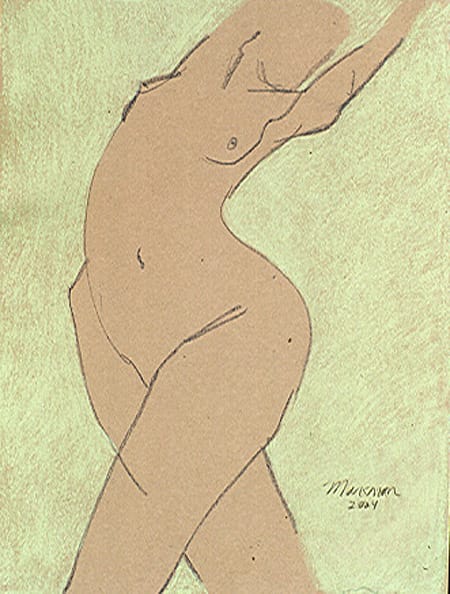 Female Nude Figure Drawing, No. 23 by Lori Markman 