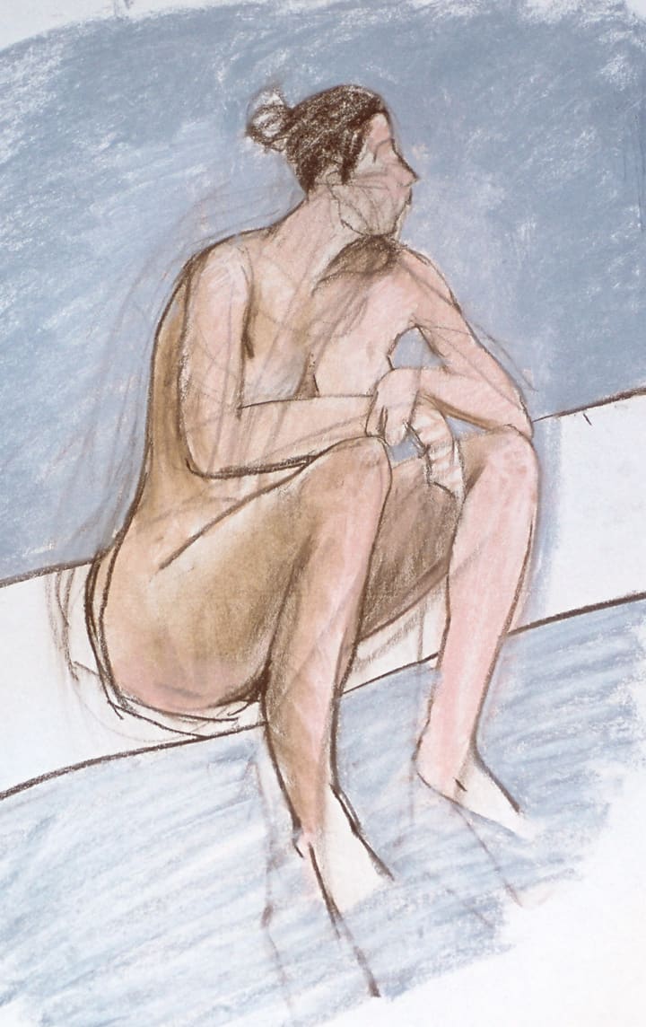Female Nude Figure Drawing, No. 45 by Lori Markman 