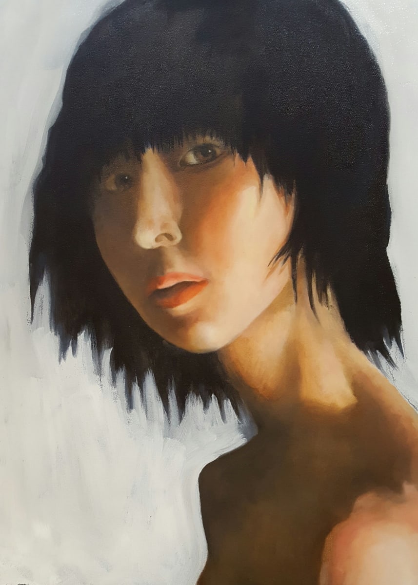 Young Woman With Black Hair 