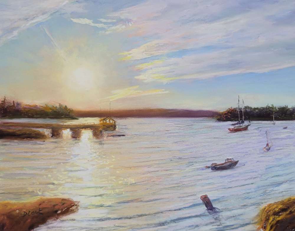 Sunset in Chester by Dale Cook  Image: Sunset in Chester, 14x11, pastel, framed