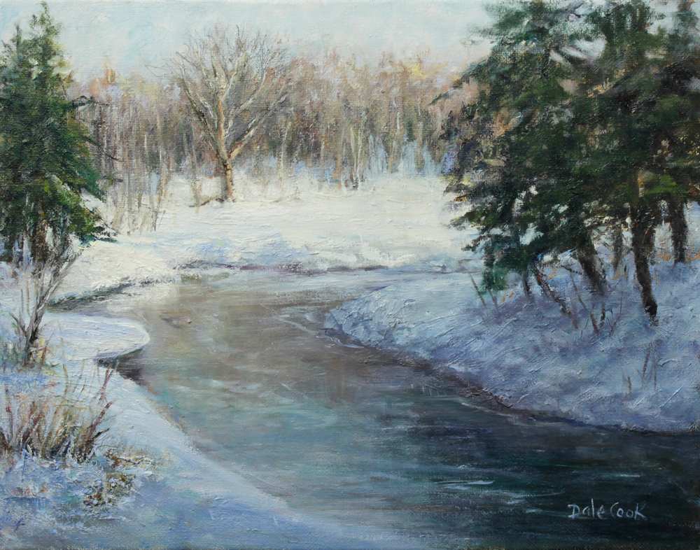 Winter's Quiet Oasis by Dale Cook  Image: Dale Cook.Winter's Quiet Oasis, 14x11 Oil on canvas
