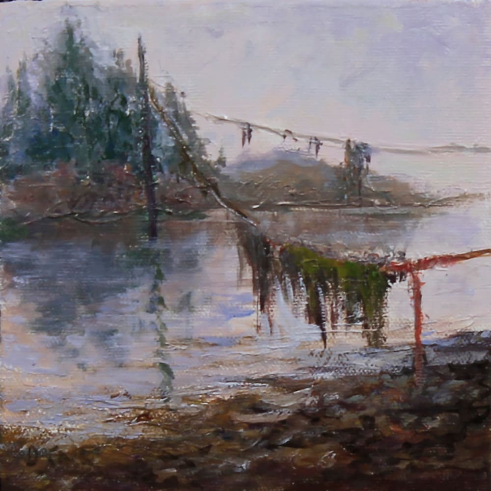 Sea Laundry Low Tide by Dale Cook  Image: Dale Cook, Sea Laundry Low Tide, Oil 6x6"